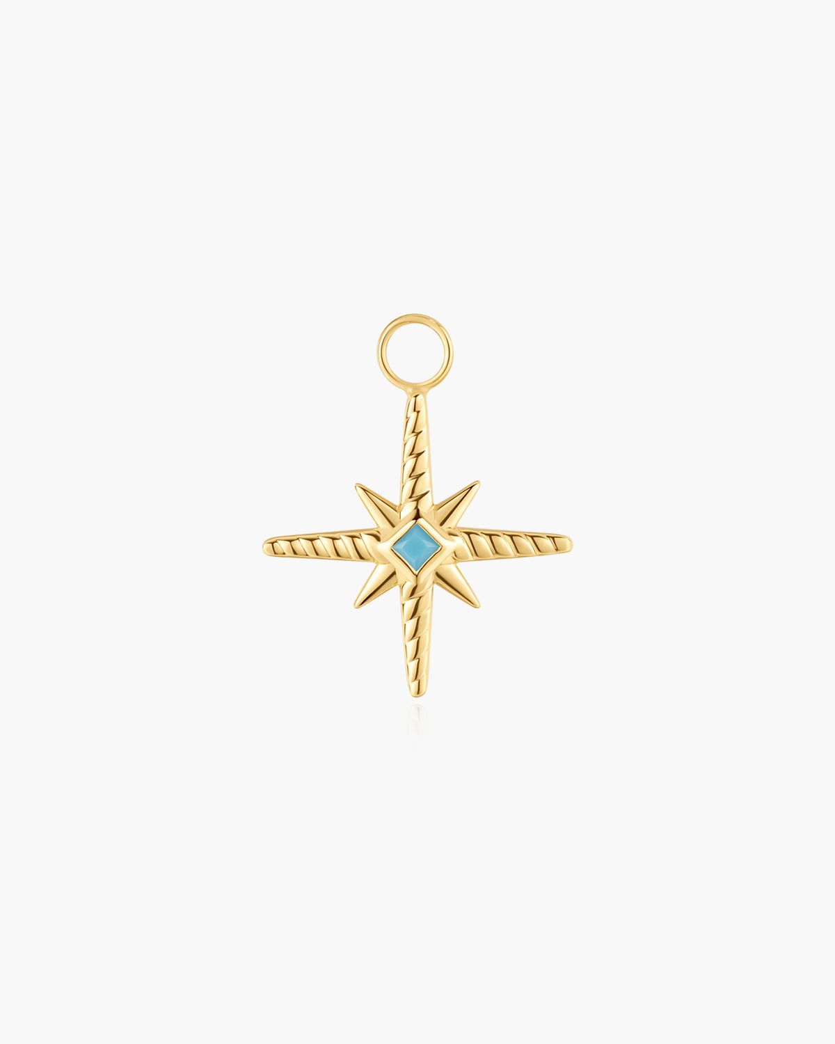Gold Turquoise and Cubic Ziconia Star Charm