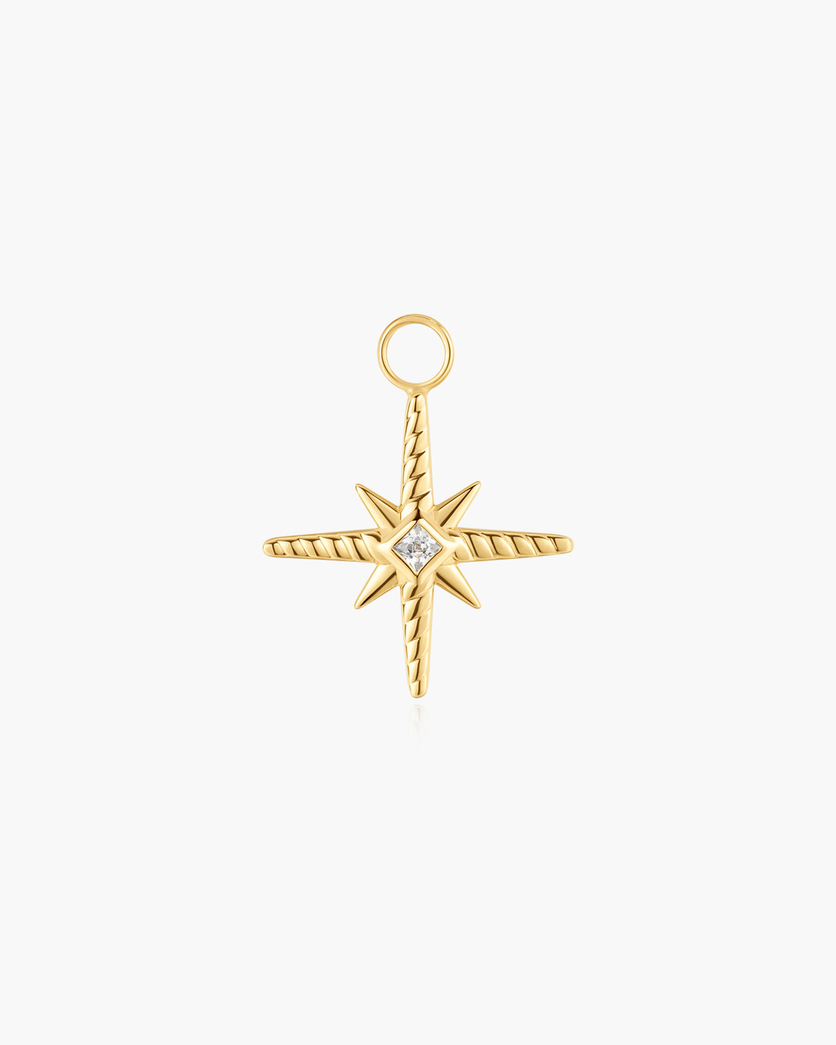 Gold Turquoise and Cubic Ziconia Star Charm