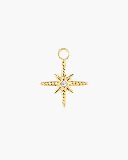 Gold Turquoise and Cubic Ziconia Star Charm