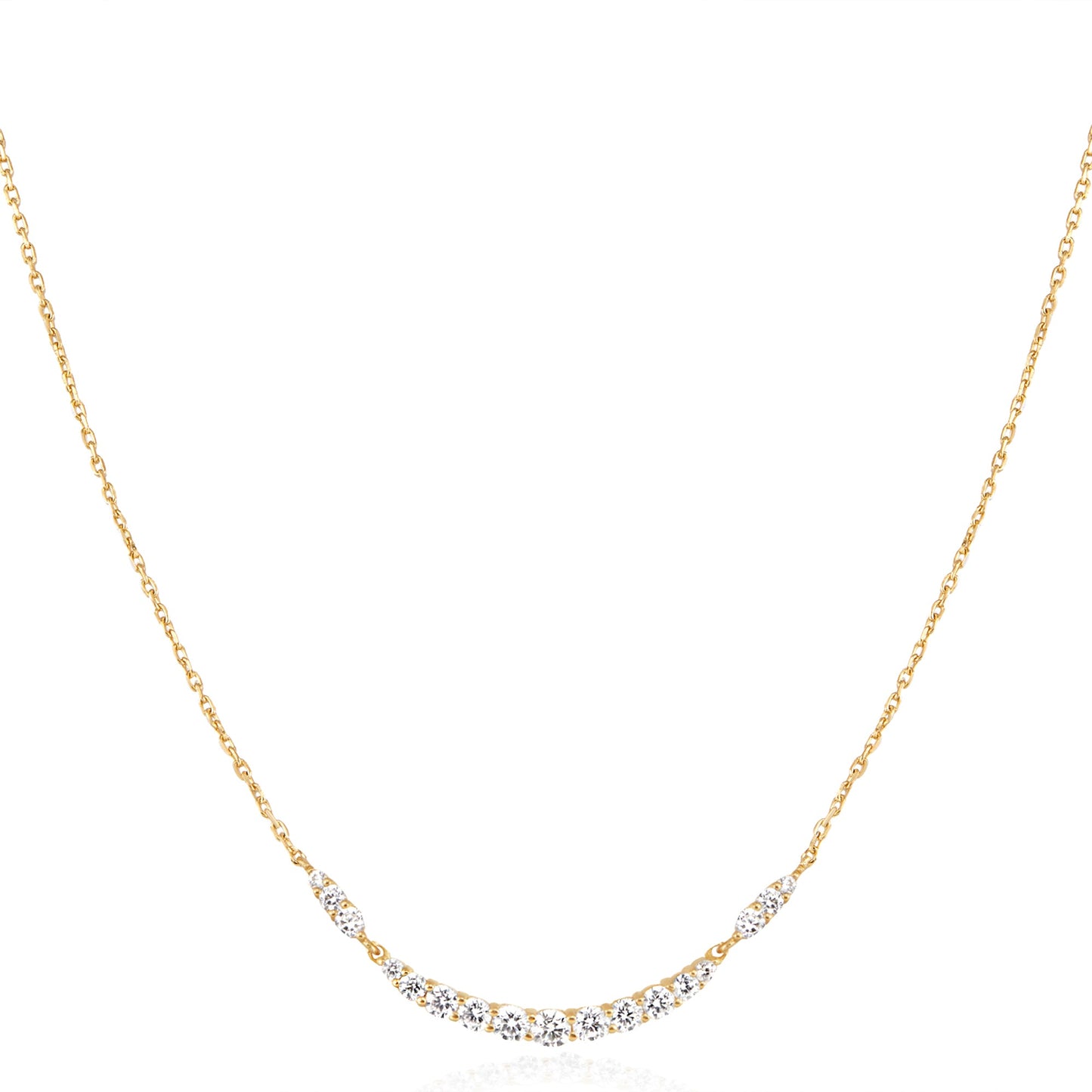 Gold Arc Pavé Necklace