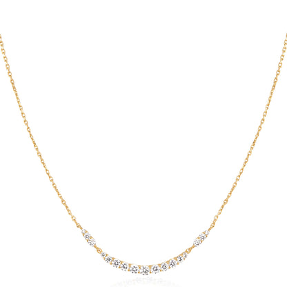 Gold Arc Pavé Necklace