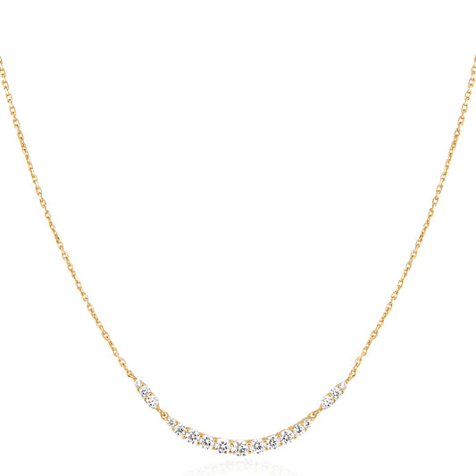 Gold Arc Pavé Necklace