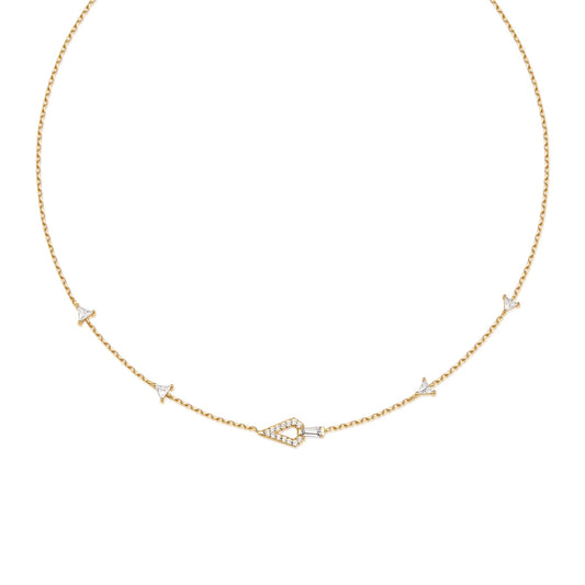 Gold Geometric Satellite Necklace