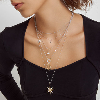 Silver Round Beaded Bezel Set Charm