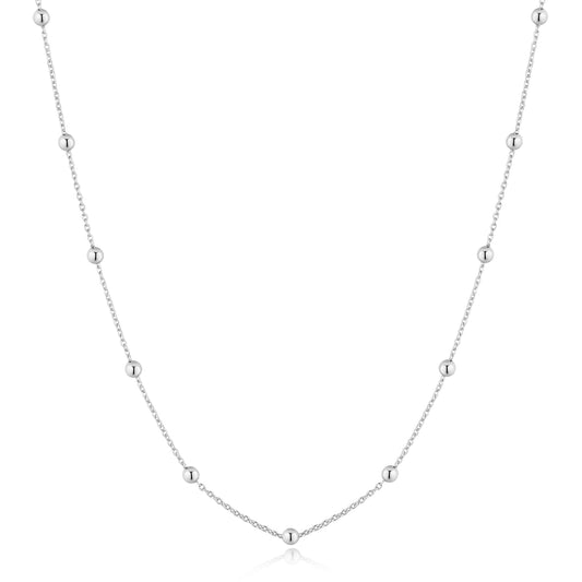 Silver Beaded Chain Necklace