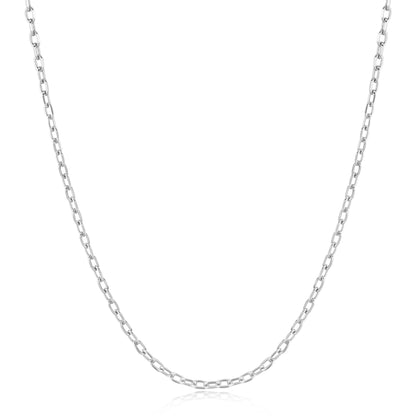 Silver Rectangle Link Chain Necklace