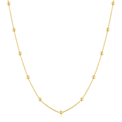 Gold Bobble Long Chain Necklace