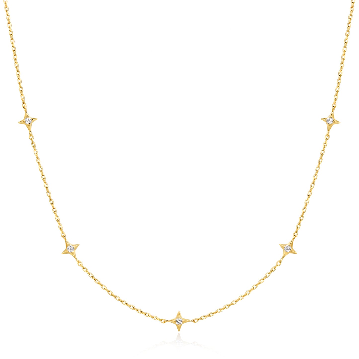 Gold Stars Station Necklace