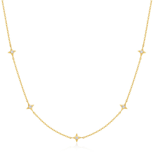 Gold Stars Station Necklace