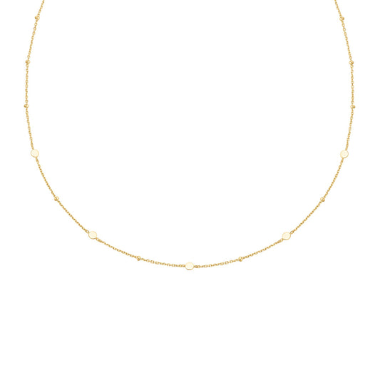 Gold Disc Station Necklace