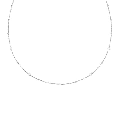 Silver Disc Station Necklace