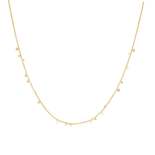 Gold Mini Disc Drop Stacking Necklace