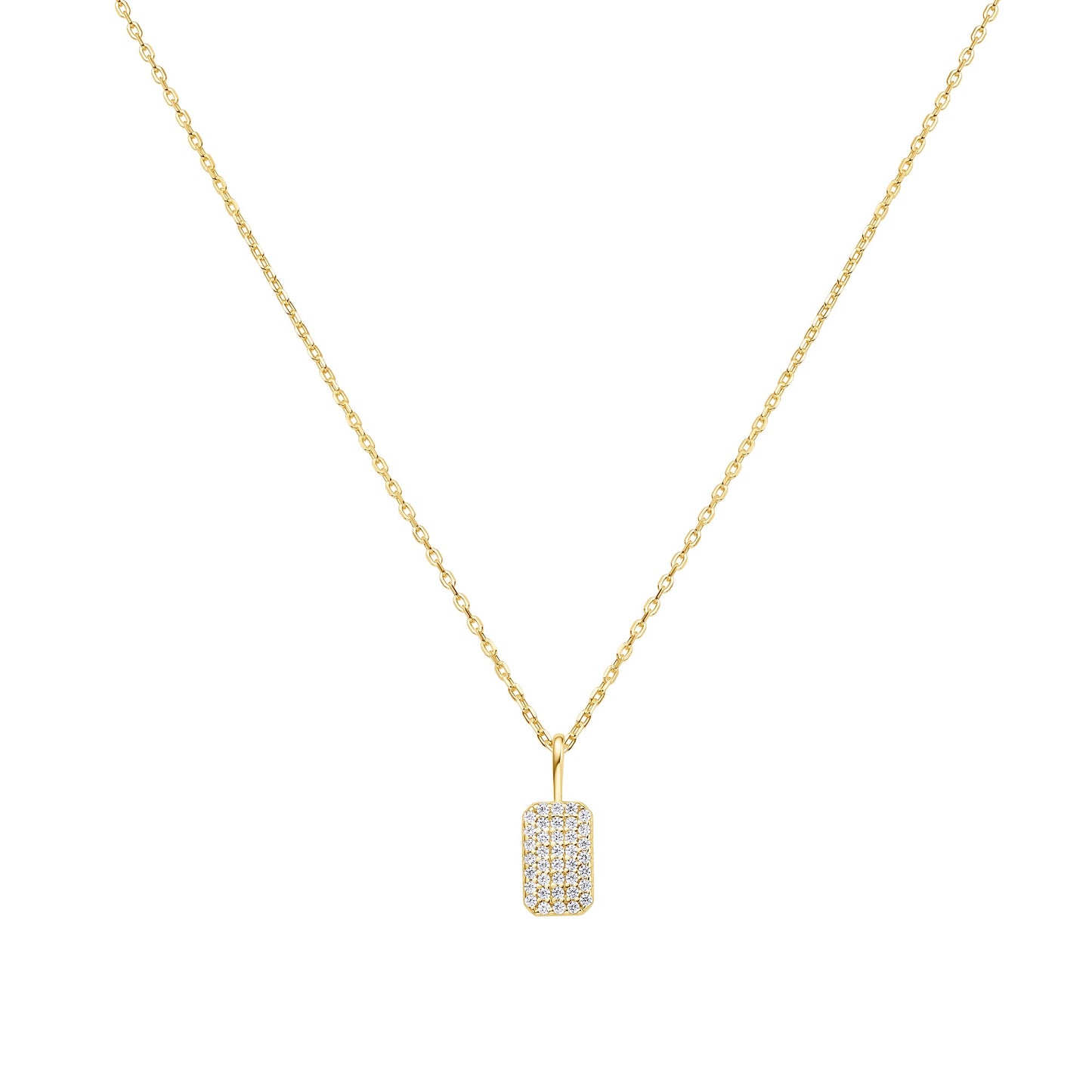 Gold Pavé Pendant Necklace