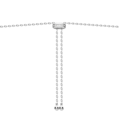 Silver Bezel Cubic Zirconia Station Necklace