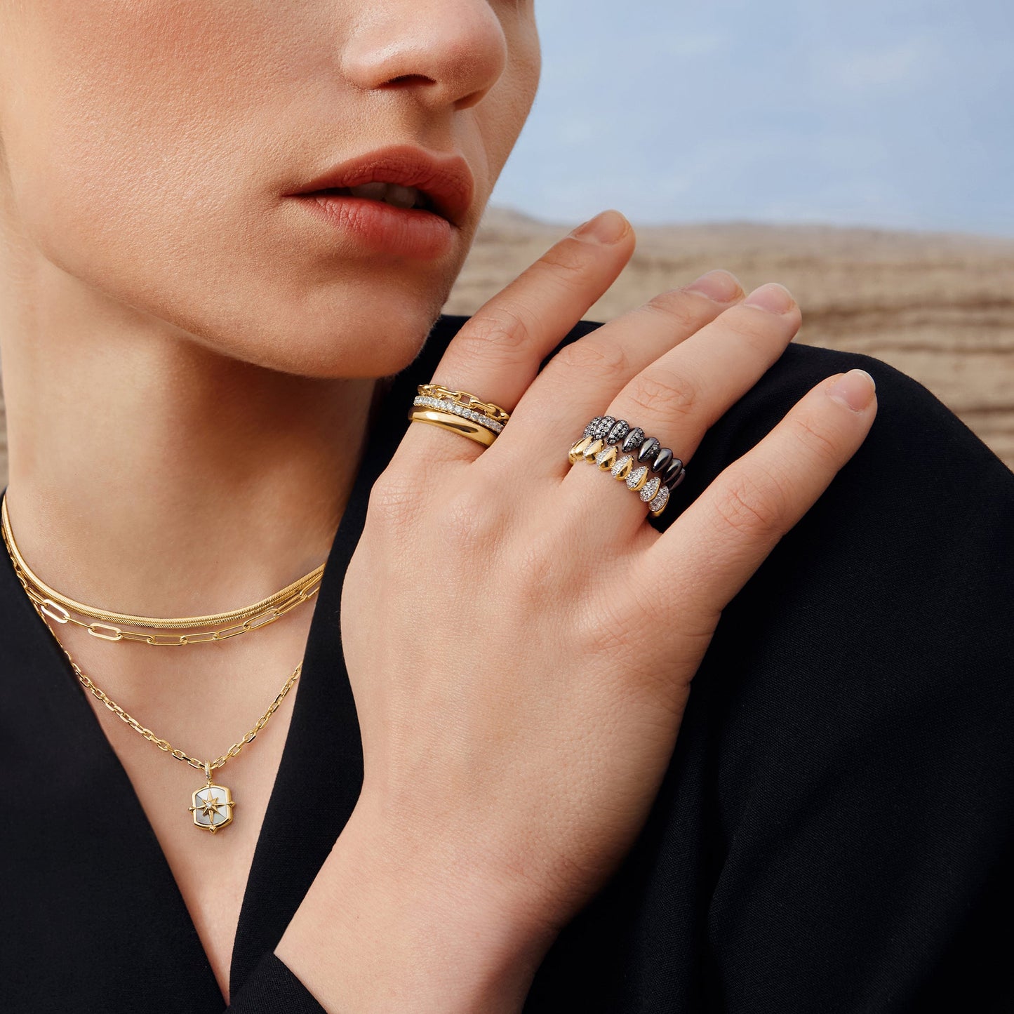 Gold Paper Clip Link Ring