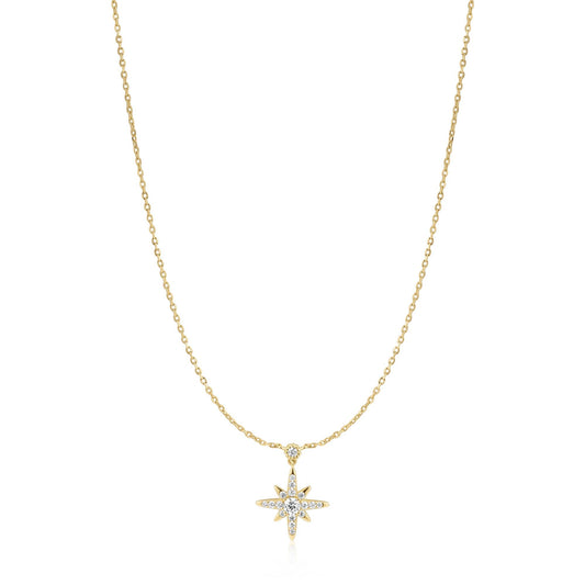 Gold Sparkling Nova Star Necklace