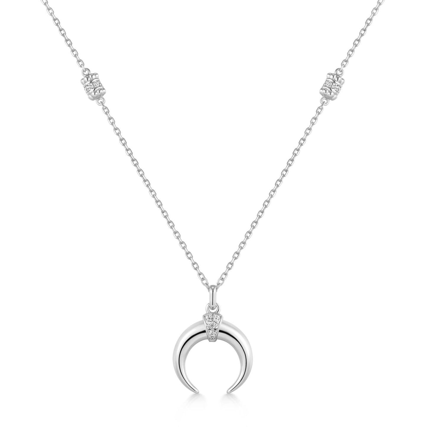 Silver Reversible Horn Necklace