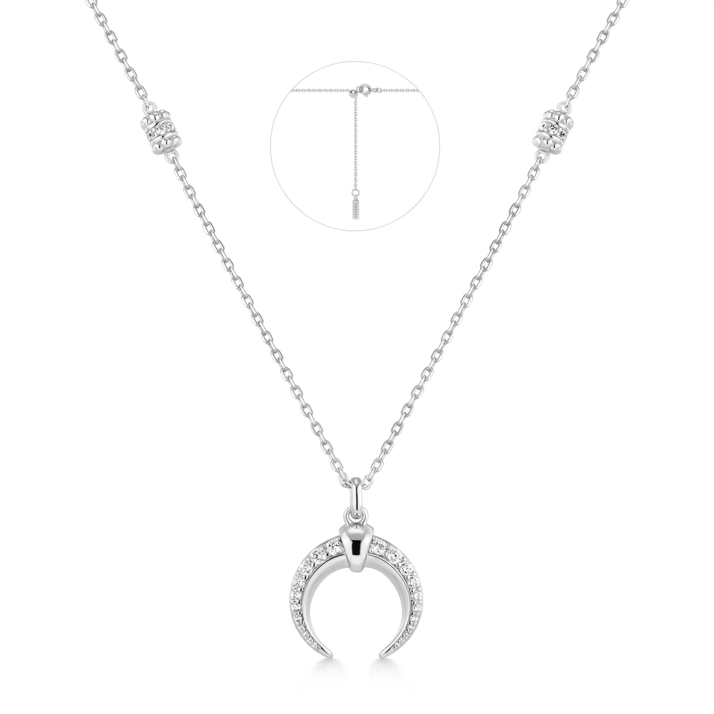 Silver Reversible Horn Necklace