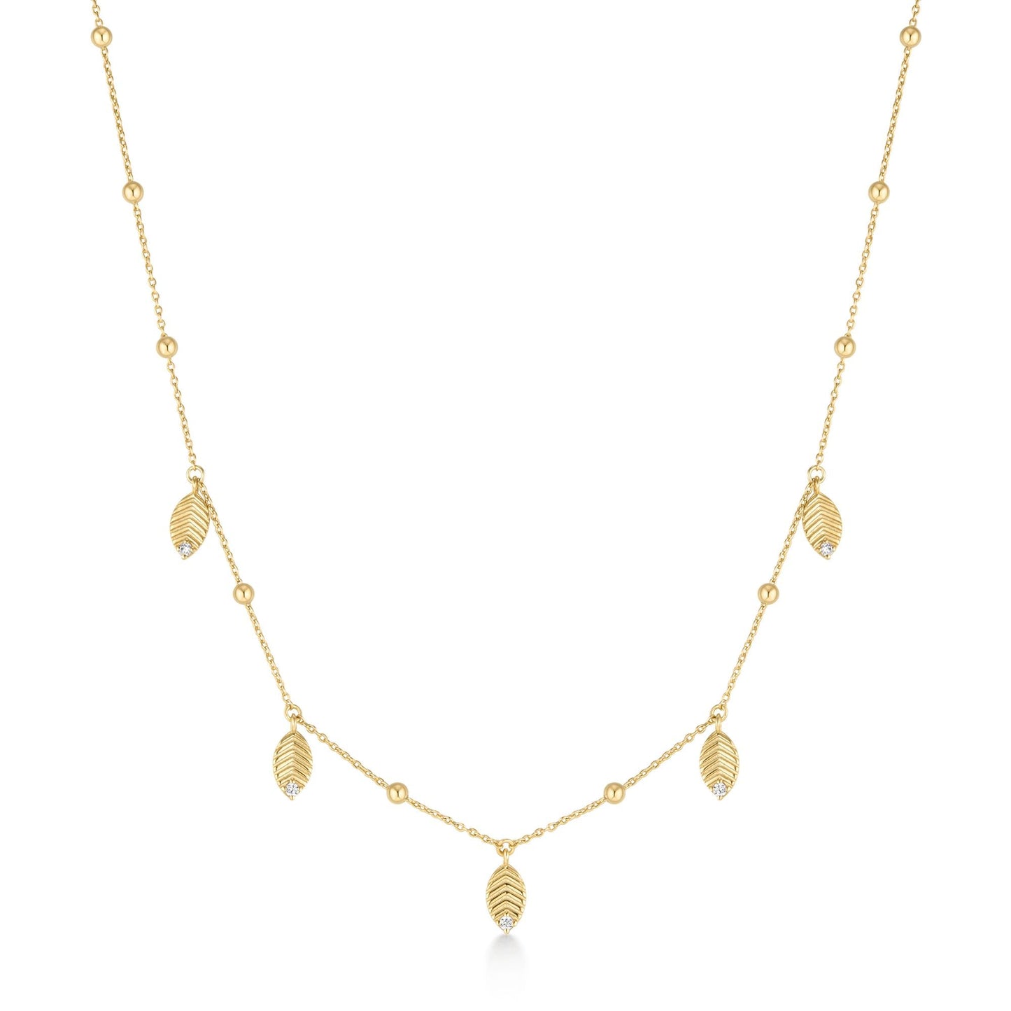 Gold Leaf Station Necklace