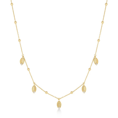 Gold Leaf Station Necklace