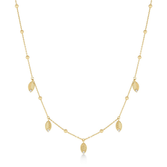 Gold Leaf Station Necklace