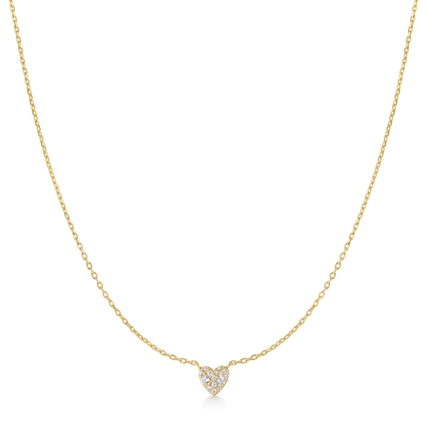 Gold Pavé Heart Necklace
