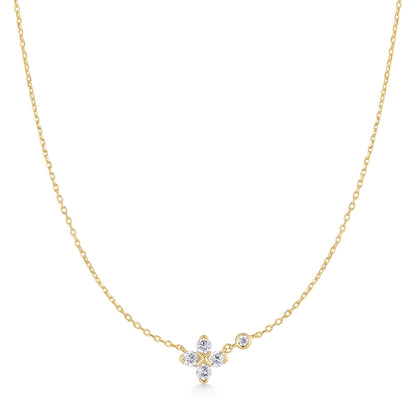 Gold Sparkling Lucky Clover Necklace