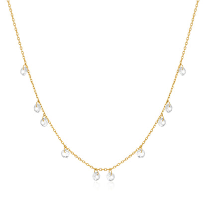 Gold Droplet Station Necklace