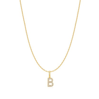 Gold Letter B Initial Necklace