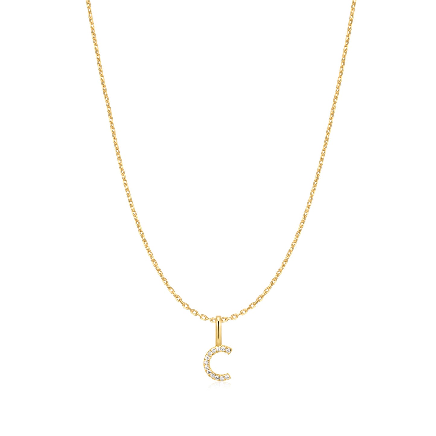 Gold Letter C Initial Necklace