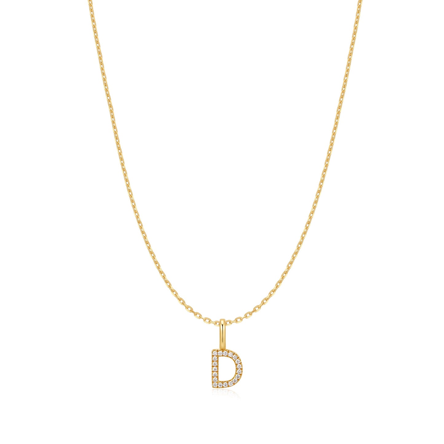 Gold Letter D Initial Necklace