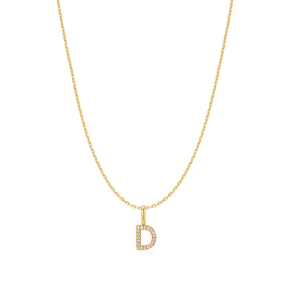 Gold Letter D Initial Necklace