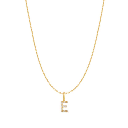 Gold Letter E Initial Necklace