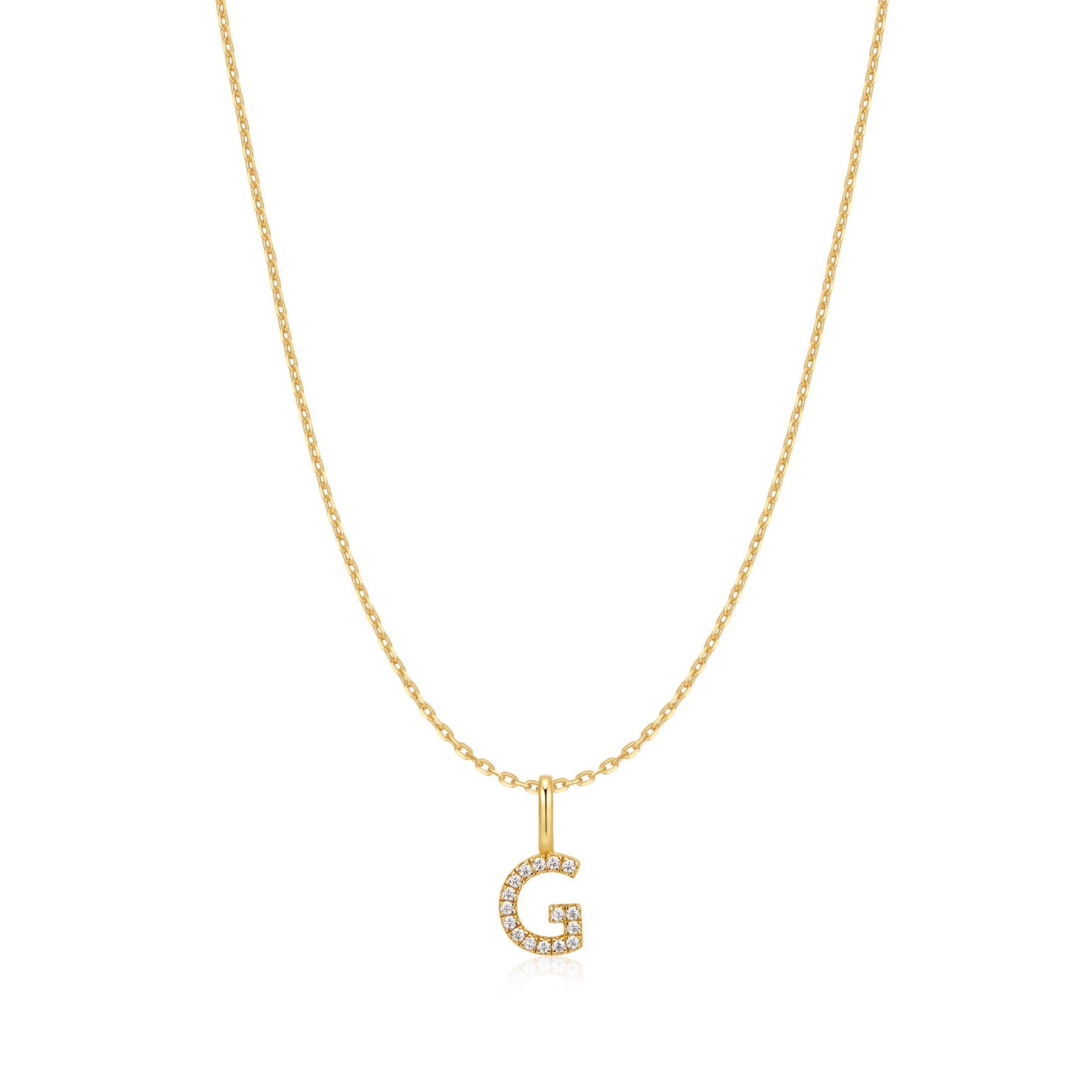Gold Letter G Initial Necklace