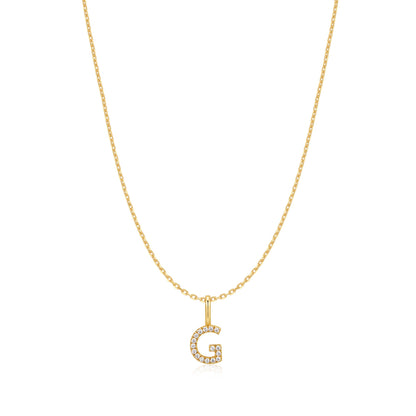 Gold Letter G Initial Necklace