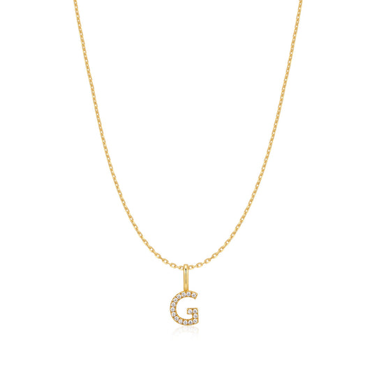 Gold Letter G Initial Necklace