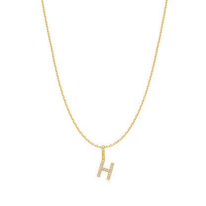 Gold Letter H Initial Necklace