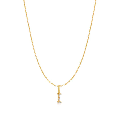Gold Letter I Initial Necklace