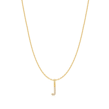Gold Letter J Initial Necklace