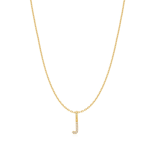 Gold Letter J Initial Necklace