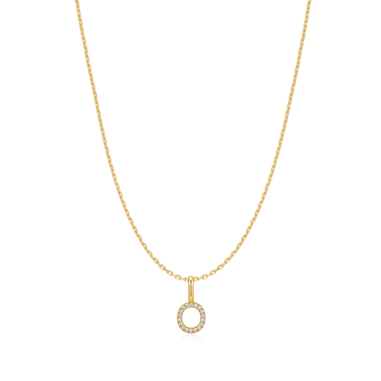 Gold Letter O Initial Necklace