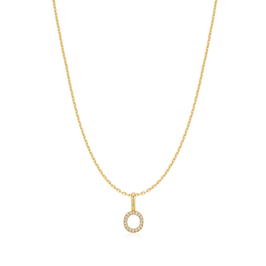 Gold Letter O Initial Necklace