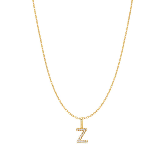 Gold Letter Z Initial Necklace