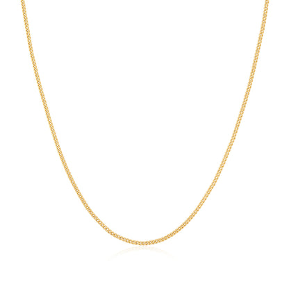 Gold Slim Curb Link Chain Necklace