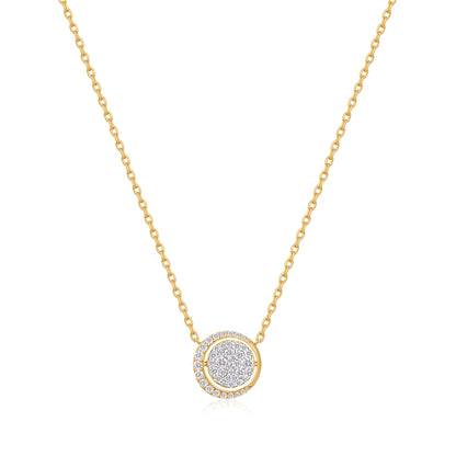 Gold Reversible Pavé Moon Evil-Eye Necklace