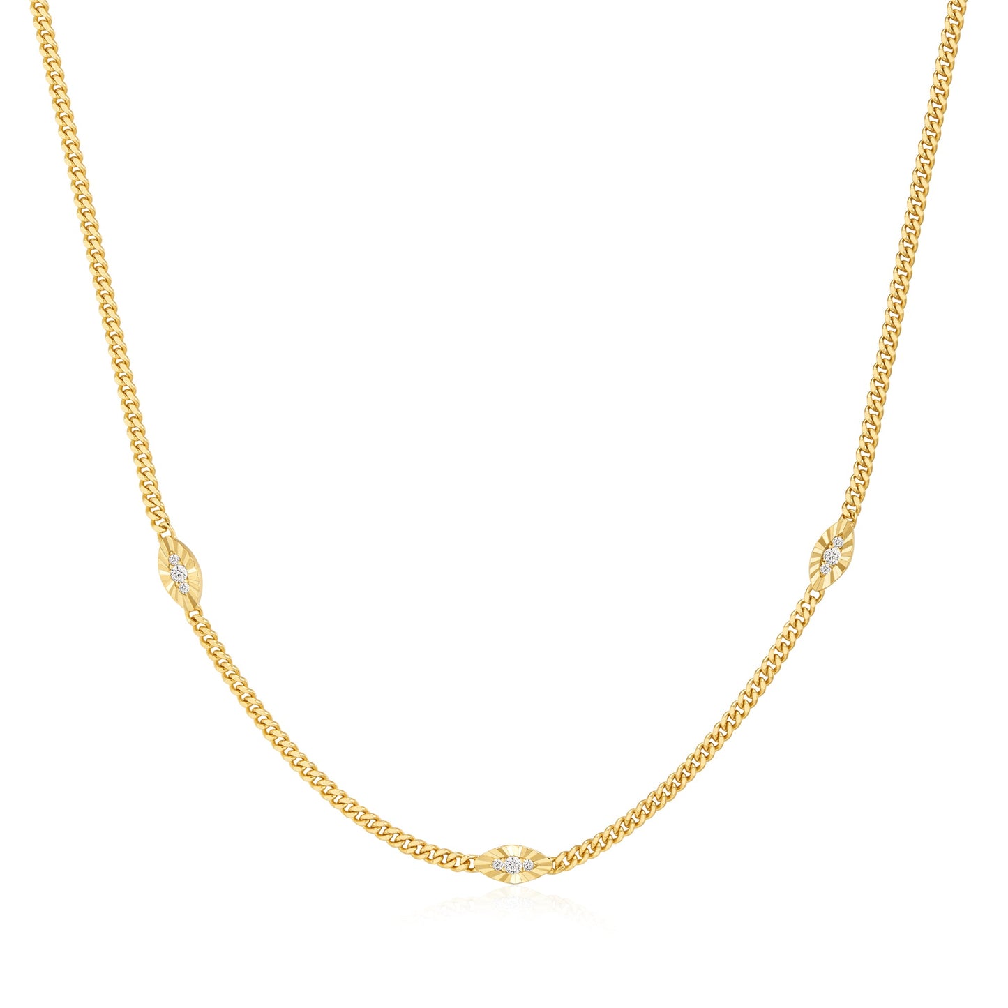 Gold Evil Eye Station Necklace