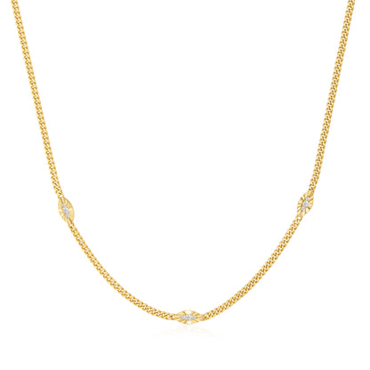 Gold Evil Eye Station Necklace