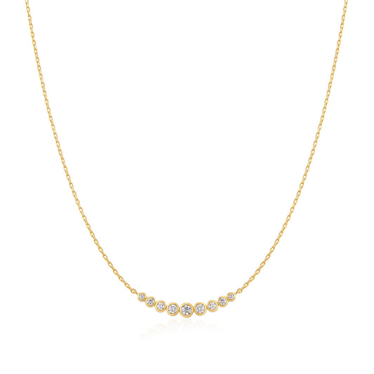 Gold Graduated Bezel-Set Necklace