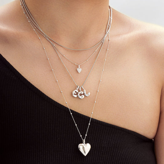 Silver E Letter Charm