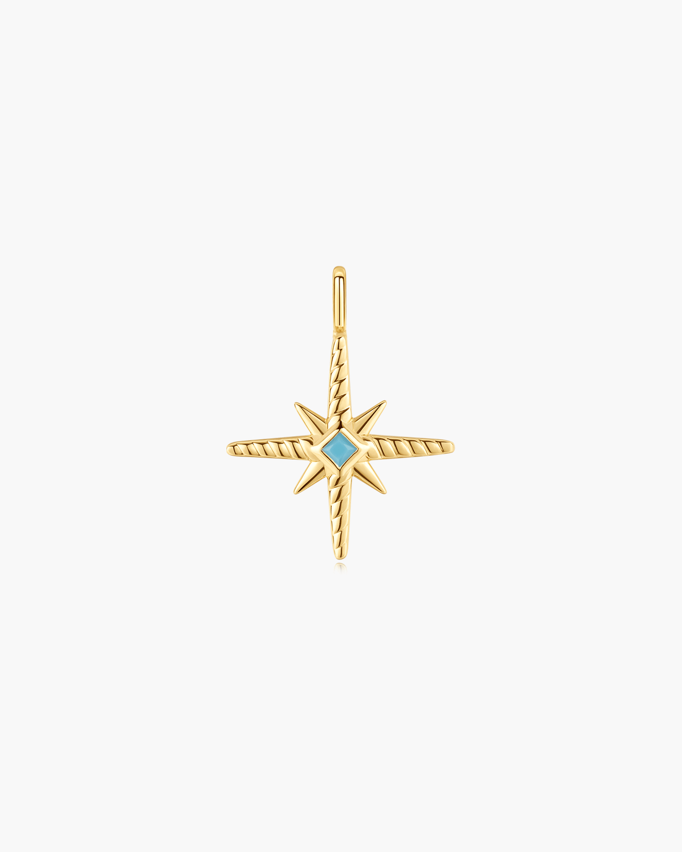 Gold Turquoise and Cubic Ziconia Star Charm